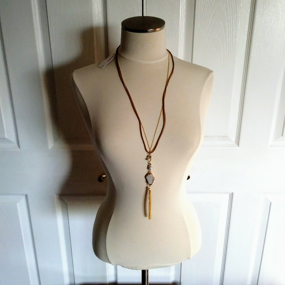 HowliteTassel Pendant Necklace by Ethel & Myrtle